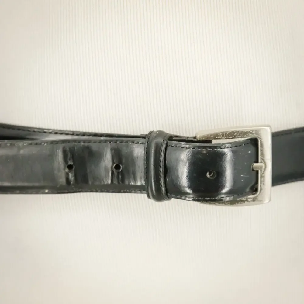 Coach Size 36 Black Polished Cowhide Leather Buckle Adjustable Belt Style 5936